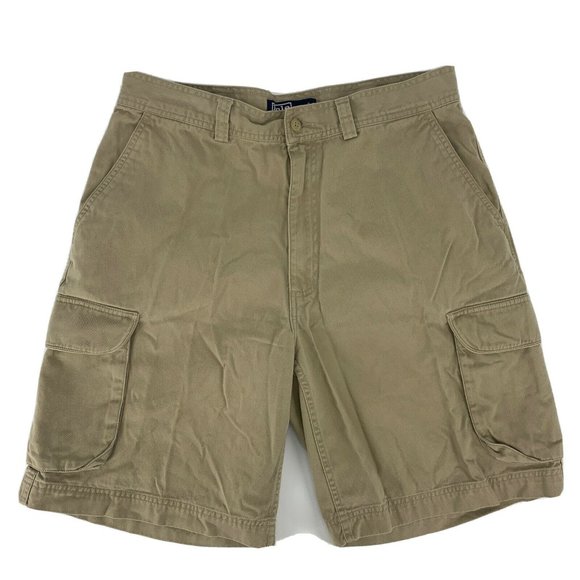 Men's Polo by‎ Ralph Lauren Flat Front Classic Chino Cargo Shorts Beige Size 34 - Picture 1 of 7
